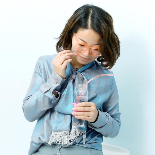 Running Man Same Style DIY Creative Funny Eye Straw Cute Cartoon Drinking Straw Adult Fun Glasses Straw