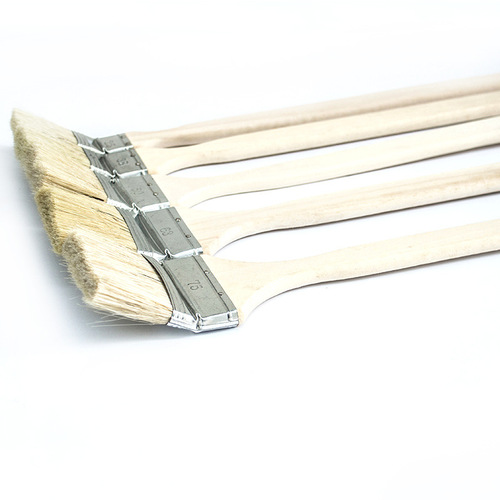 Industrial products marine straight handle elbow long bristle brush brown bristle paint brush solid solvent-resistant thickened dense pure pig hair