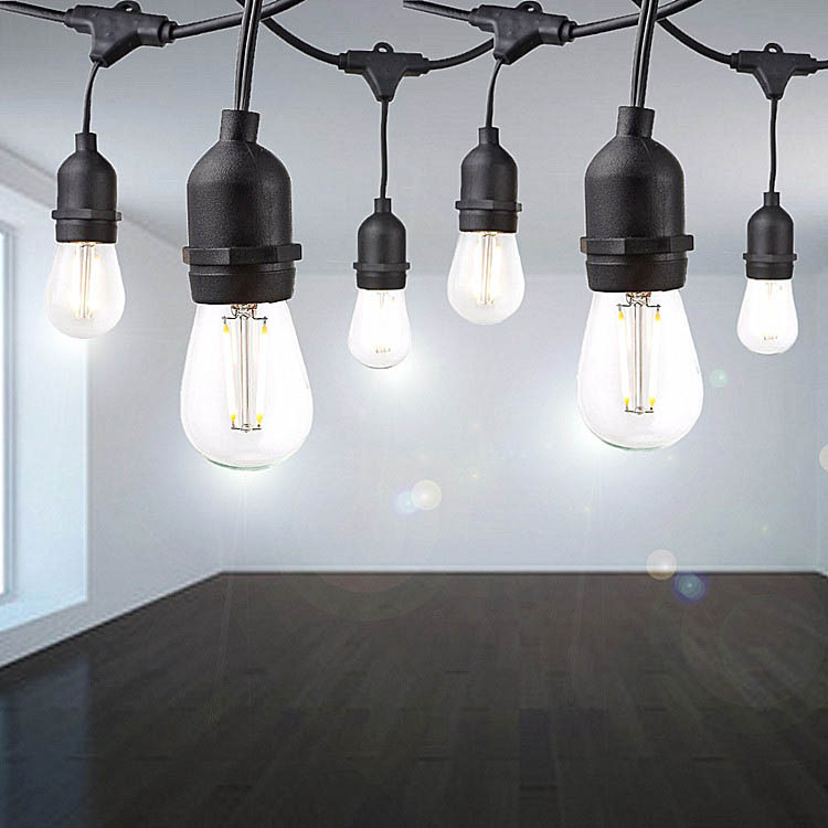 Guirnalda de luces impermeable ST64 estilo americano y europeo E27 Navidad cultivo