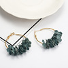 Fashionable earrings, retro cloth, European style, simple and elegant design, flowered, wholesale