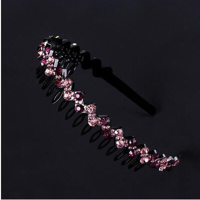 Estilo coreano nueva dentada antideslizante rhinestone diadema moda simple venta caliente onda cristal diadema horquilla tocado