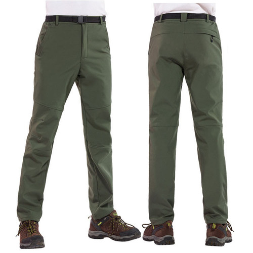 Men's slim-fitting outdoor sports assault pants for autumn and winter, large size windproof soft shell fleece ski mountaineering trousers for women