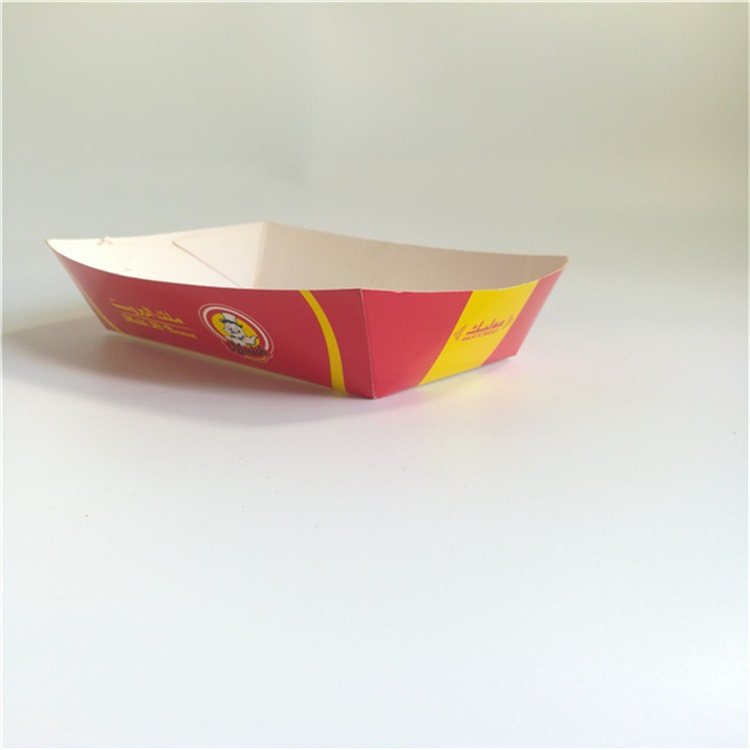 深圳厂家一次性薯条盒双淋膜船型食品级白卡免费拿样外贸货源