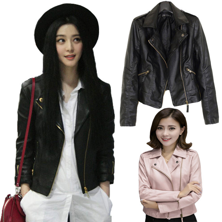 2026 Spring and Autumn New Korean Style Pu Leather Jacket for Women, Large Size Short Slim Fit Blazer Coat for Women