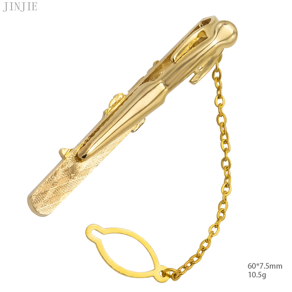 Fermacravatta semplice alla moda per uomo d'affari in metallo di piccole dimensioni Fermacravatta versatile di vendita calda_voghion.com