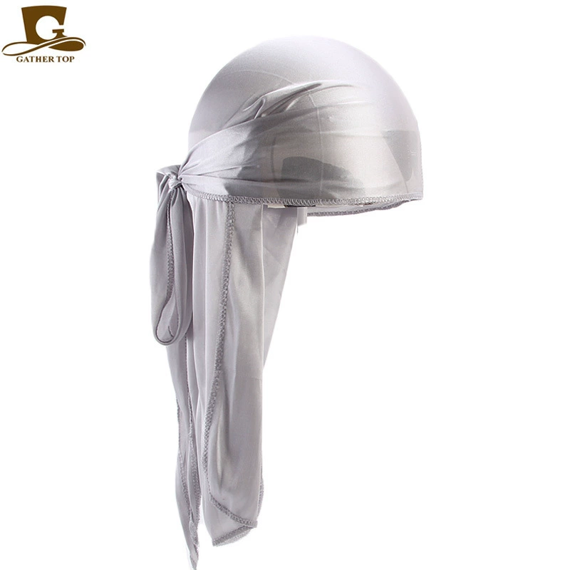 Сатиновый дюраг головной платок, imitation silk (полиэстер), длинный хвост, размер для взрослых, лёгкий 35 г