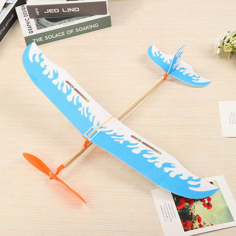 Factory Direct Sales New Thunderbird rubber band power aircraft model hand throw foam glider aircraft model competition wholesale Factory Direct Sales New Thunderbird rubber band power aircraft model hand throw foam glider aircraft model competition wholesale