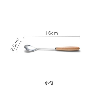 Hogar mango de madera de acero inoxidable 304 tamaño comedor cuchillo tenedor cuchara palillos cocina portátil suministros vajilla mango de madera creativa