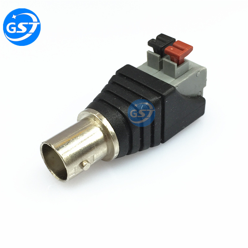 按压式BNC视频插头 Q9母头压线式正负极接线端子免焊监控转接头