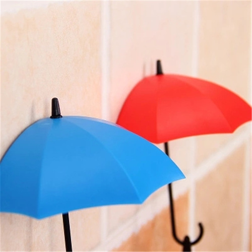 Creative umbrella hooks, nail-free cute small sticky hooks, adhesive hooks behind the door, wall hanging hooks, 3 packs