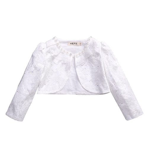 Children's Lace Sparkling Cardigan for Girls (Small, Medium, Large) - Long Sleeve Outerwear, Princess Style Child's Cardigan Overlay Jacket
