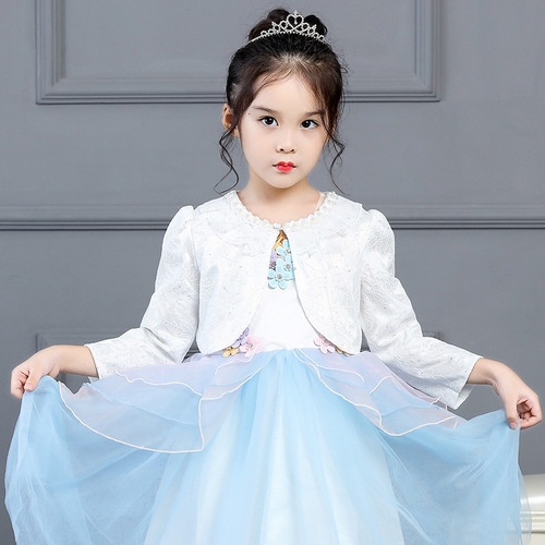 Children's Lace Sparkling Cardigan for Girls (Small, Medium, Large) - Long Sleeve Outerwear, Princess Style Child's Cardigan Overlay Jacket