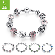 跨境热卖饰品货源手链批发DIY串珠粉红镶钻少女心手链PA1455