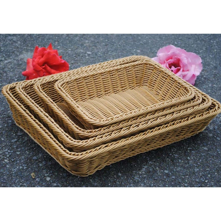 Imitation rattan fruit basket drain basket bread basket rectangular food dried fruit plate fruit plate