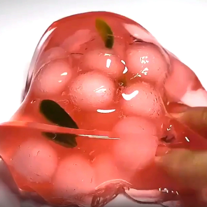 [slime水晶泥红樱桃透明泥戳戳泥棉花泥戳戳泥解压玩具樱桃泥创意]