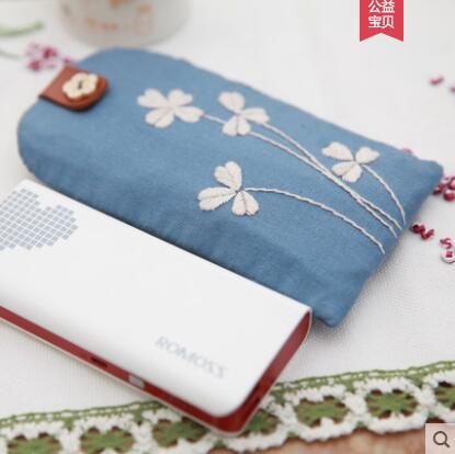 Nuevo bordado hecho a mano DIY bolsa de teléfono móvil de estilo europeo tridimensional bordado material de la tela paquete kit principiante