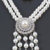 Fashionable pendant from pearl, necklace, accessory with tassels, European style