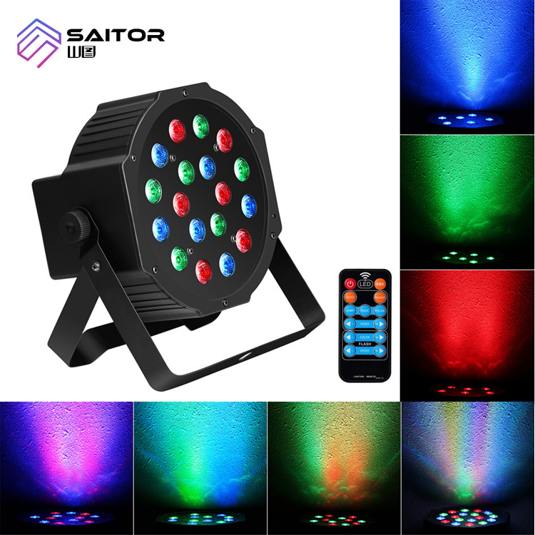 Special sale mini 18 PCE lamp RGB plastic belt remote control wholesale bar wedding special stage lighting equipment