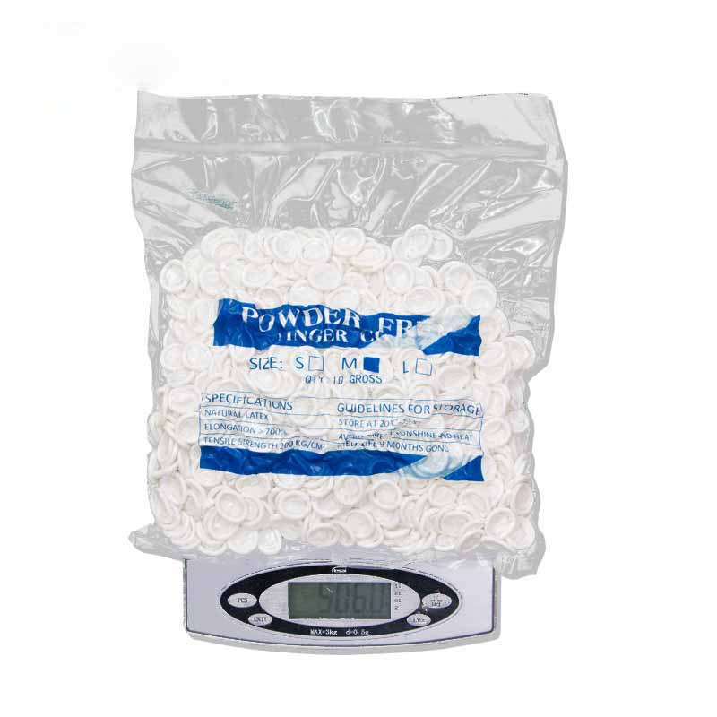 Cubierta de dedos desechable de látex antideslizante al por mayor Cubierta de dedos de fábrica electrónica de salón de belleza de tatuaje beige