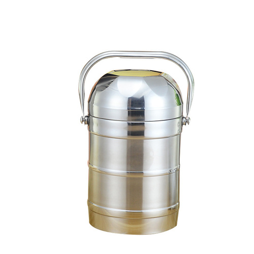 Factory direct sales stainless steel lunch box bowl lid double-layer insulated pot large capacity portable insulated lunch box bucket