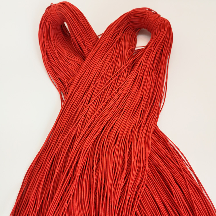 大红色松紧绳   中国红吊牌绳 吊牌用松紧绳现货供应