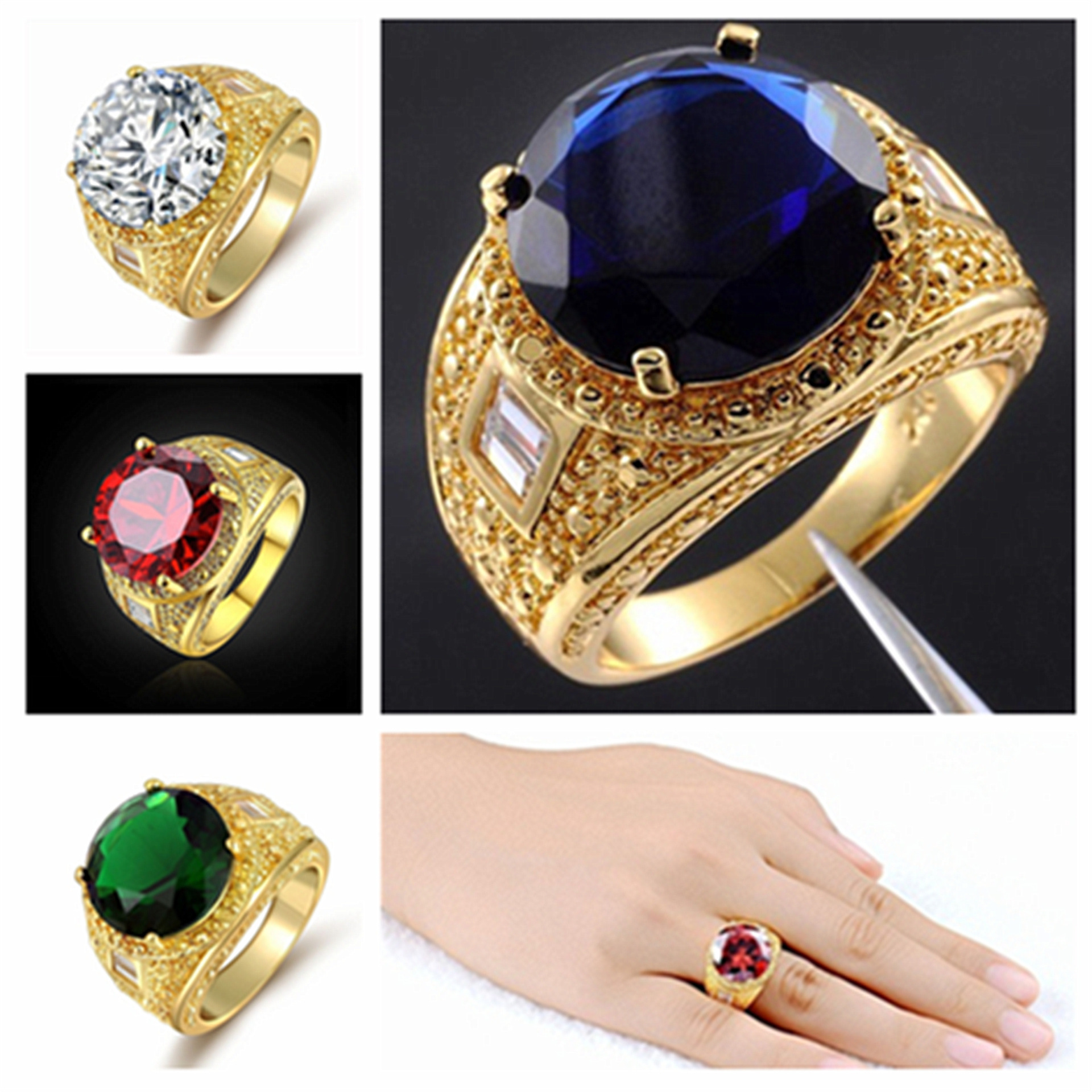 wish Hot Selling European and American Fashion Modeling Foreign Trade Supply Trend Big Men's Ring Jewelry Gold Plated Zircon Ring Direct Selling wish Hot Selling European and American Fashion Modeling Foreign Trade Supply Trend Big Men's Ring Jewelry Gold Plated Zircon Ring Direct Selling