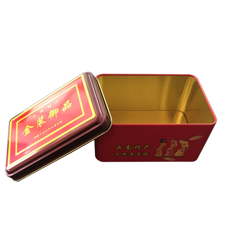 100克马口铁茶叶罐 长方马口铁茶叶包装罐  长方形茶叶铁盒