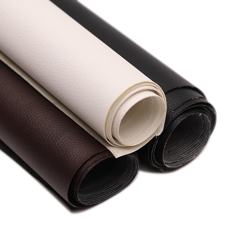 厂家直销荔枝纹 0.5厚针织底PVC皮革 皮革箱包手袋皮具面料