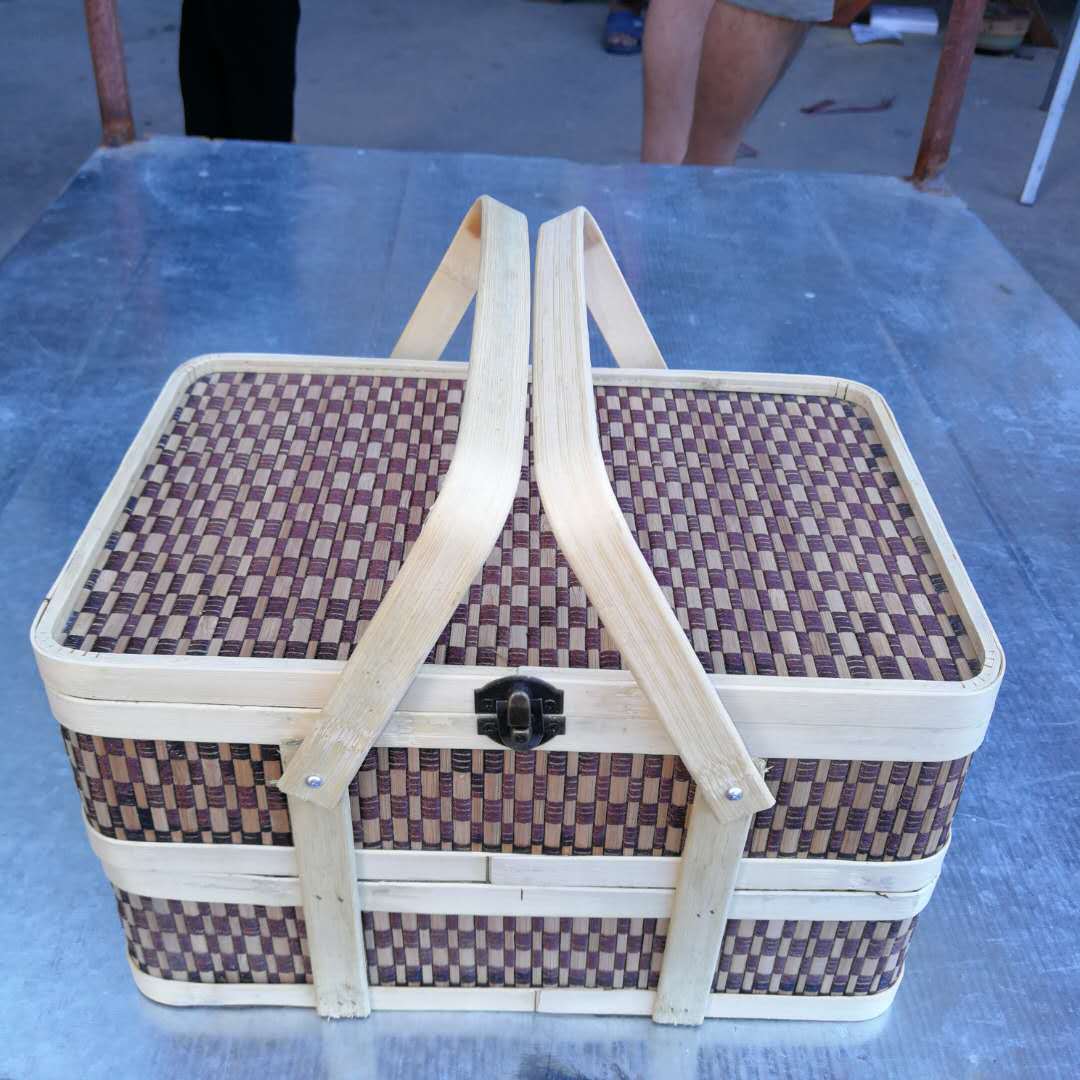 厂家现货批发 鸡蛋竹篮礼品篮蔬菜水果竹筐 可叠加收纳竹篮