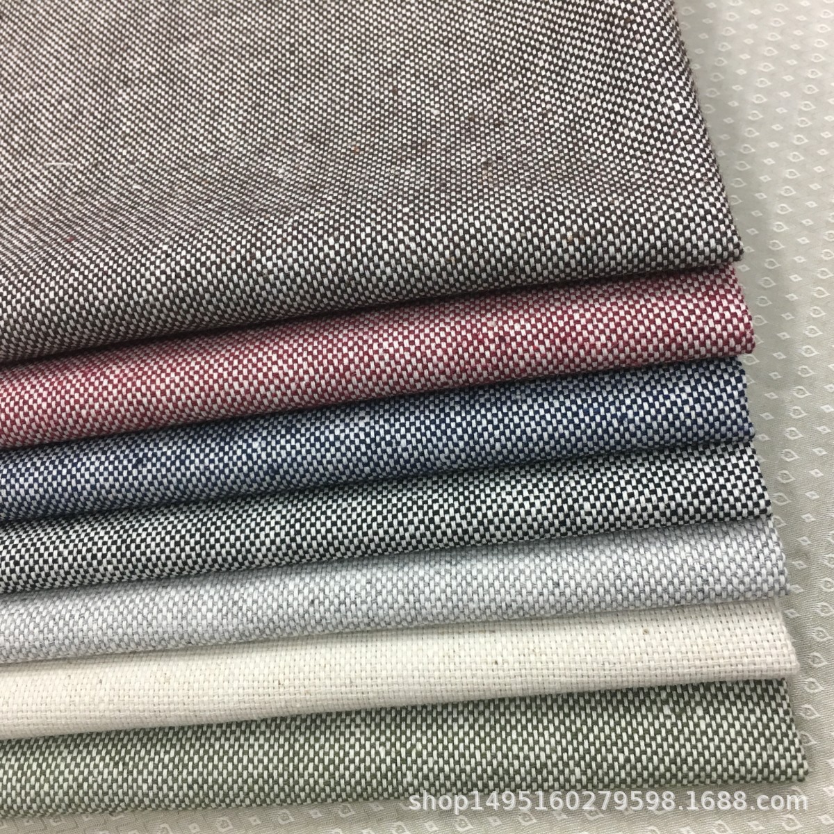 现货7色入双经双纬色织棉麻布  涤麻青年布 窗帘布 棉麻 亚麻面料