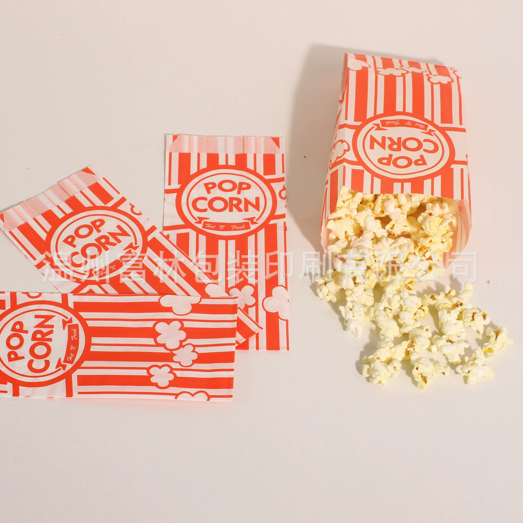 Готовые к использованию трансграничные бумажные пакеты, напечатанные и произведенные специально для упаковки жареной еды, маслостойкие бумажные пакеты для попкорна