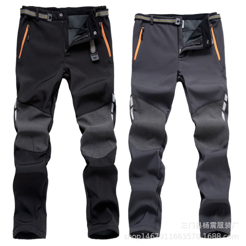 Factory wholesale men's combat pants reflective fleece soft shell pants warm autumn and winter thickened ski mountaineering fishing trousers Factory wholesale men's combat pants reflective fleece soft shell pants warm autumn and winter thickened ski mountaineering fishing trousers