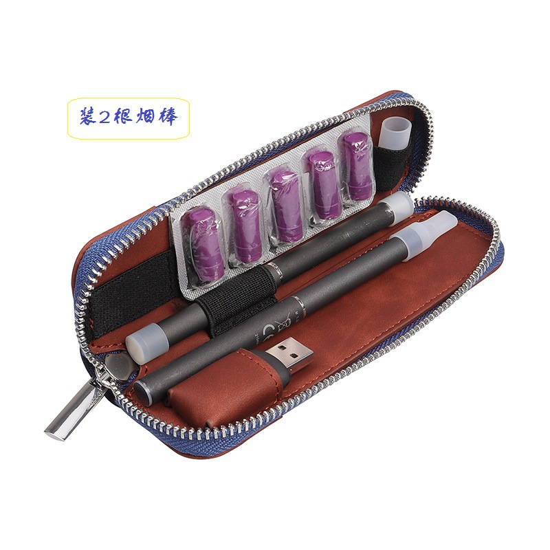 Portable small fabric and leather multi-functional storage bag/case. Ploom leather case, cross-border dropshipping supported.
