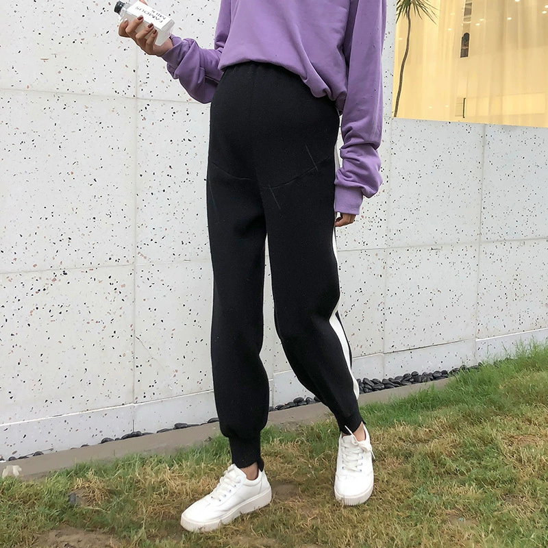 [Распродажа без возврата Без изменений] Осенне-зимняя одежда для беременных Новые шерстяные брюки для беременных женщин Брюки Harlan Трикотажные брюшные брюки