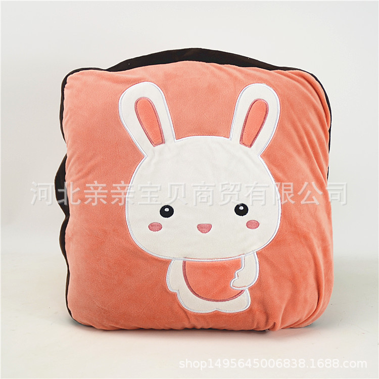 Procesamiento personalizado almohada multifuncional colcha de coral de doble uso mantas de lana de oficina almohada de siesta impresa logotipo