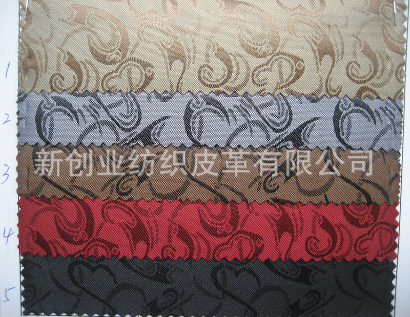 提花布PVC发泡革面料，皮带服饰缇花布发泡底特殊图案发泡提花革