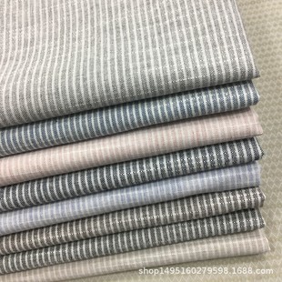 Spot supply polyester fabric yarn-dyed bamboo vertical stripe fabric hemp cotton fashion clothing fabric