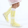 Clear goods Ins wind transparent rain boots children Enbihouse double bar rainco shoes PVC transparent rainshooting rain boots jelly jelly