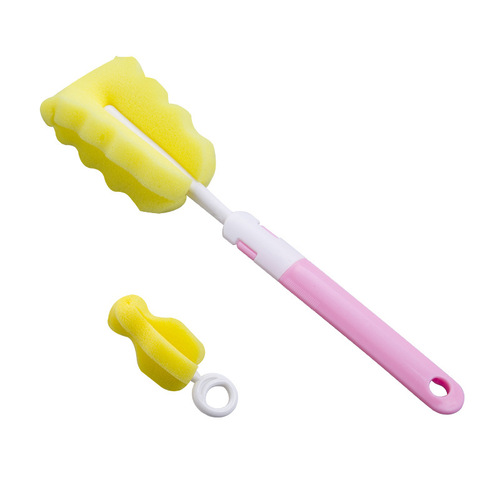 Sponge Bottle Brush Nipple Brush Cleaning Set Wholesale Folding Cup Brush Detachable Complete Set Independent Packaging