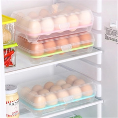 Kitchen 15-grid egg tray refrigerator storage box portable picnic egg storage box plastic egg tray