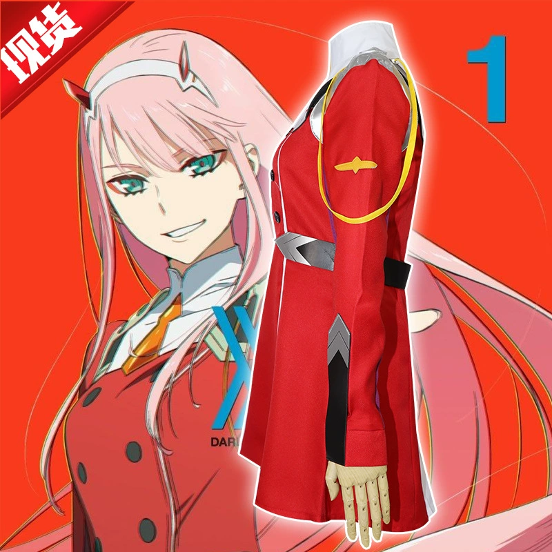 Косплей‑костюм (DARLINGin theFRANXX) Zero Two Strelitzia — парик, обувь и аксессуары, размеры S–XXL