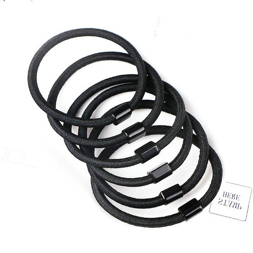 2 Yuan Store Hot Selling Square Black Rubber Band Hair Tie Wholesaler High Elasticity Hair Band Hair Accessory Hair Ribbon
