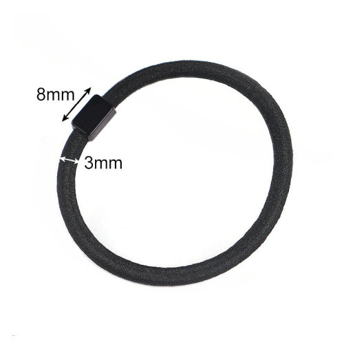 2 Yuan Store Hot Selling Square Black Rubber Band Hair Tie Wholesaler High Elasticity Hair Band Hair Accessory Hair Ribbon