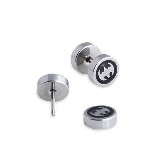 Cross-border supply Korean fashion titanium steel barbell earrings stainless steel silver hipster dumbbell star earrings men wholesale