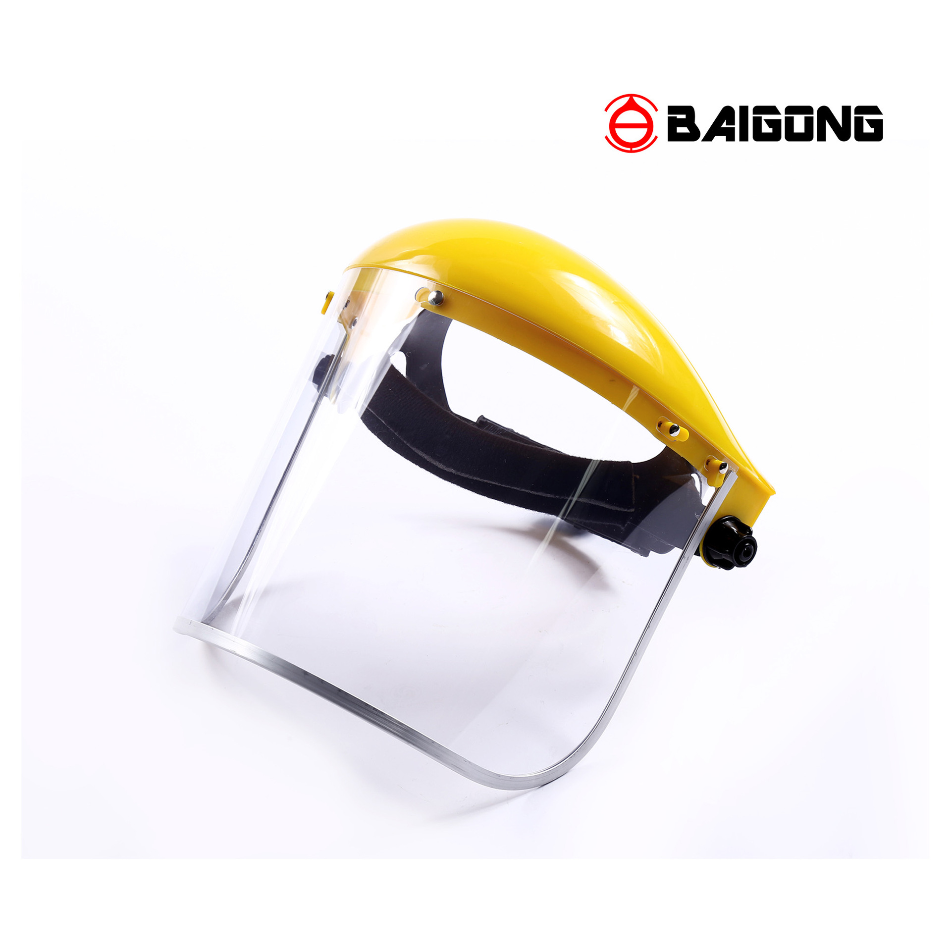 百工黄顶铝包边PC面屏 打磨面罩工地面罩 劳保面罩批发