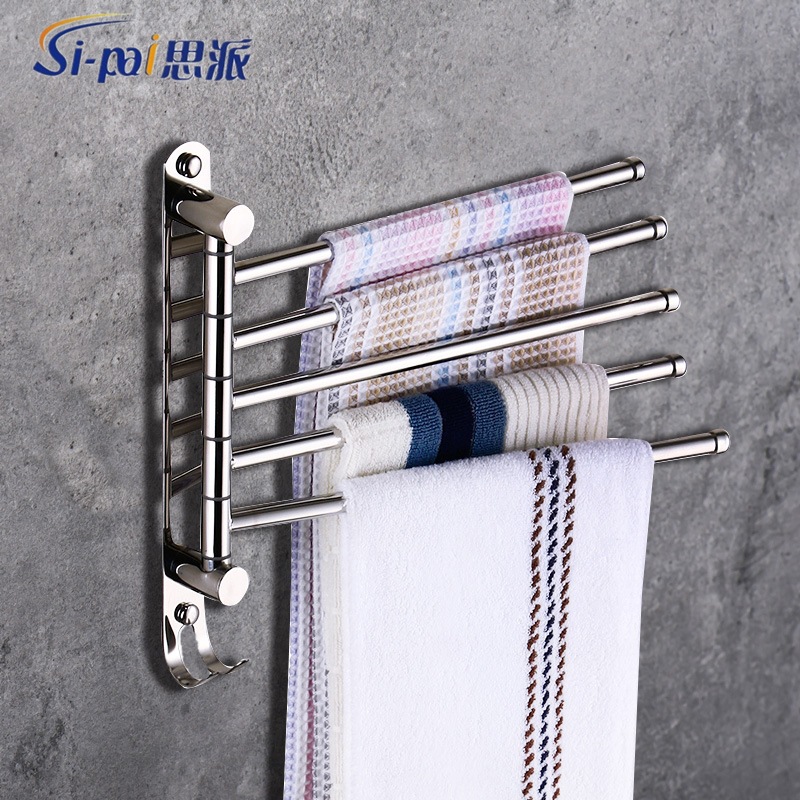 304 Stainless Steel Rotating Towel Rack Bathroom Towel Rack Movable Towel Bar Single Pole Double Pole Multi-Layer Towel Rack