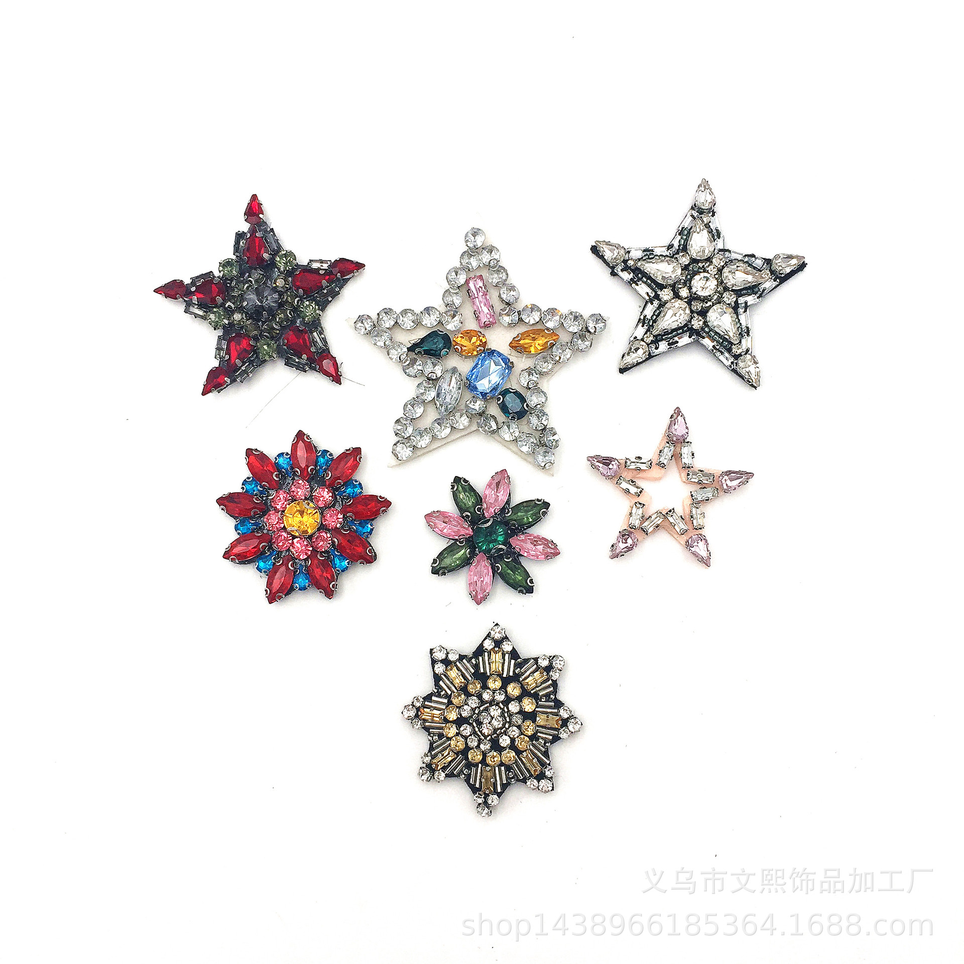 厂家供应 粘胶水晶玻璃五角星服装鞋帽包包手机diy装饰辅料