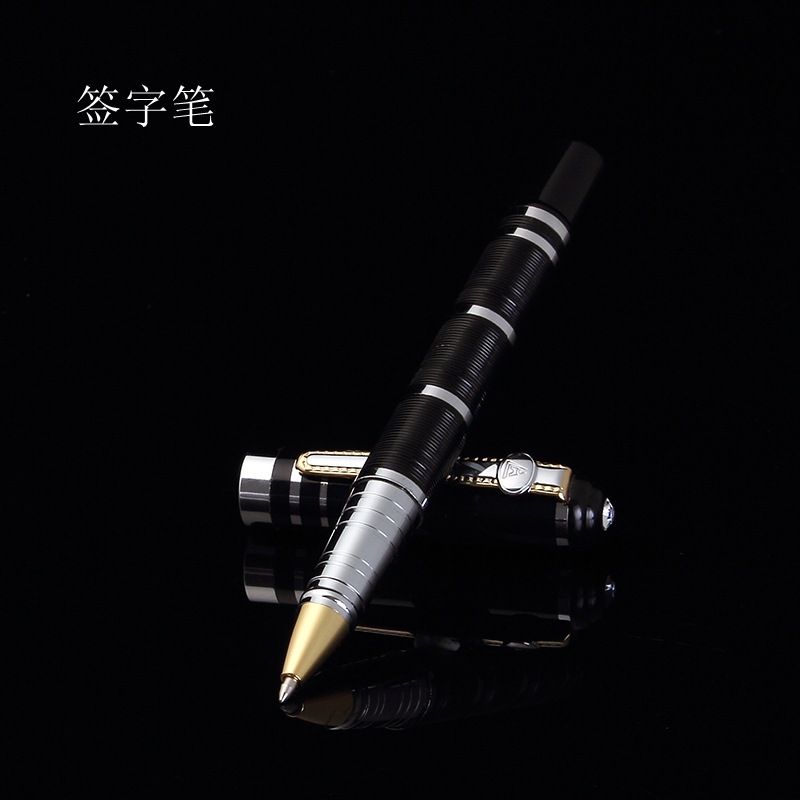 Venta al por mayor de metal punta curva pluma firma pluma perla pluma negocio publicidad regalo tinta pluma entrega de una sola pieza