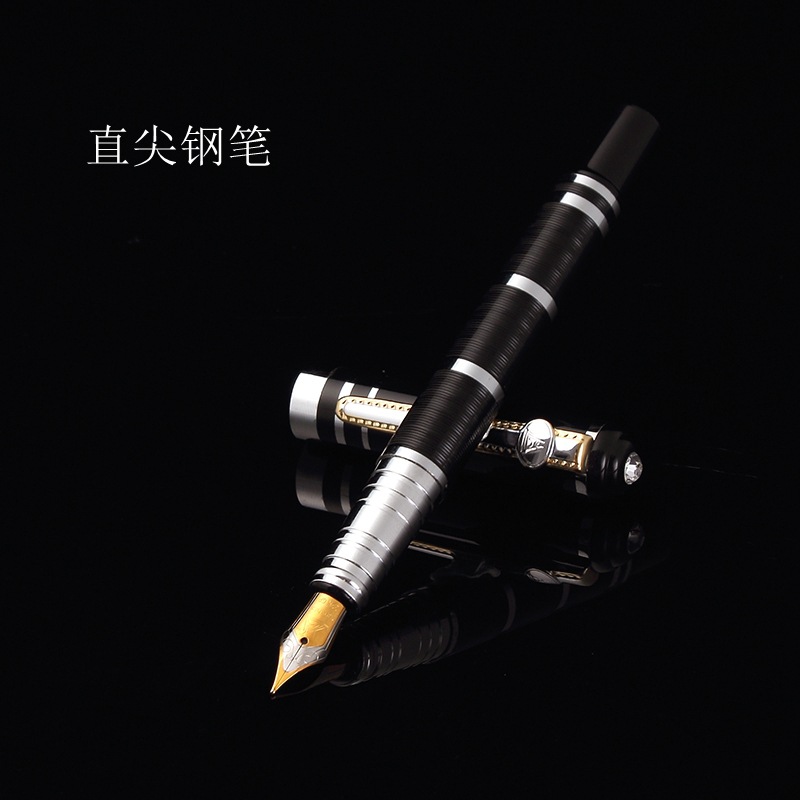 Venta al por mayor de metal punta curva pluma firma pluma perla pluma negocio publicidad regalo tinta pluma entrega de una sola pieza