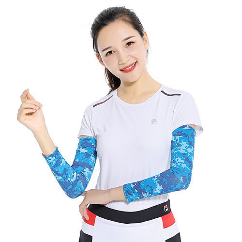 Summer Ice Silk Sleeve Outdoor Sports Breathable Sun Protection Ice Sleeves Cycling Fishing Digital Printing UV Protection Arm Sleeves